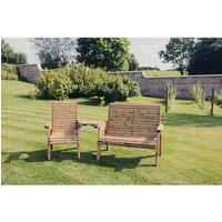 Churnet Valley Garden Furniture Ltd Valley Trio Set - Timber - Fully Assembled - Set of Cushions Inc in Brown