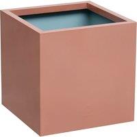 Primrose Outdoor Zinc Square Cube Planter Copper Finish Weather Resistant 40cm