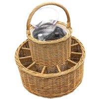 Red Hamper Wicker Celebration Basket with Fitted Cooler & Glasses in Yellow