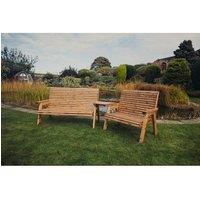 Churnet Valley Garden Furniture Ltd Valley 1X3B 1X2B Set with Tray - Fully Assembled - Set of Cushions Inc in Brown
