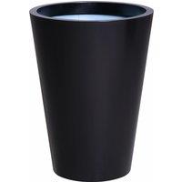 Primrose Galvanised Zinc Black Cone Flared Garden Planter with Drainage 70cm