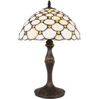 Traditional Tiffany Table Lamp with Multiple Circular Beads
