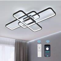 GOECO Rectangular LED Ceiling Light Black 90*58*9CM Stepless Dimming