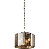 Netlighting Clooney 4 Light Ceiling Pendant Slate Grey Gloss Paint Smoke Cut Glass E14 in Clear