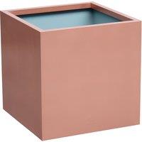 Primrose Outdoor Zinc Square Cube Planter Copper Finish Weather Resistant 50cm