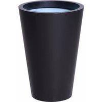 Primrose Galvanised Zinc Black Cone Flared Garden Planter with Drainage 56cm