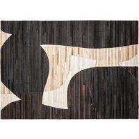 Orsina Bosie Safira Large Abstract Hair On Leather Rug