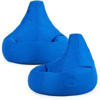 icon Recliner Indoor Outdoor Navy Blue Bean Bag Chair Pack of 2