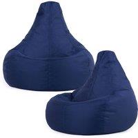 icon Recliner Indoor Outdoor Navy Blue Bean Bag Chair Pack of 2