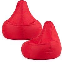 icon Recliner Indoor Outdoor Navy Blue Bean Bag Chair Pack of 2 in Red