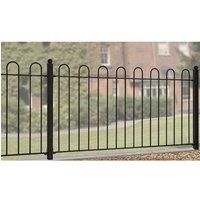 Burbage Iron Craft Court Hoop Top Fence Panel - Steel - Fits Gap of 1830 mm x 950 mm High in Black