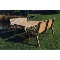 Churnet Valley Garden Furniture Ltd Valley 6 Seat Set 2X3B Table - Timber - Minimal Assembly Required in Brown
