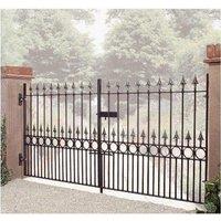 Burbage Iron Craft Balmoral Spear Top Low Double Driveway Gate - Fits Gap W2743 x H1168mm in Black