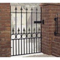 Burbage Iron Craft Balmoral Premium Range Spear Top Single Gate, Fits Gap W914 x H1168 mm in Black