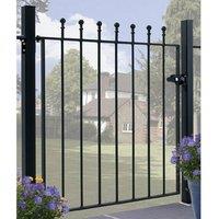 Burbage Iron Craft Manor Higher Flat Top Single Gate - Fits Gap of 914 mm x 1220 mm High in Black