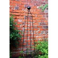 Poppy Forge Cleo 5Ft Obelisk Bare Metal/Ready to Rust, Steel, L28 x W28 x H152.4cm in Black