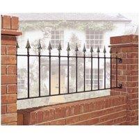 Burbage Iron Craft Balmoral Spear Top Plain Railing Panel, Steel, Fits Gap W1830 x H560mm in Black