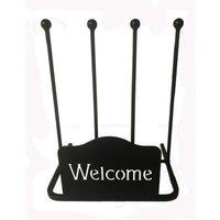 Poppyforge 2 Pair Boot Rack - Welcome - Steel - L29 x W39 x H48 cm - Black