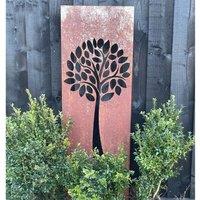 Poppyforge Tree Garden Screen Large BM/RtR - Steel - L152 x W45.7 x H147.3 cm in Brown