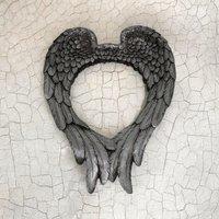 Minster Wing Design Mirror - L8 x W38 x H57 cm - Antique Silver | Size: 1 Pack