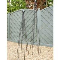 Poppy Forge Hampton 5Ft Obelisk - Plant Support - L36.7 x W33 x H152.4 cm - Black