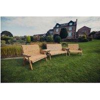 Churnet Valley Garden Furniture Ltd Valley 1X3B 2X2B with Tray Set - Fully Assembled - Set of Cushions Inc in Brown