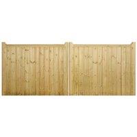 Burbage Iron Craft Drayton Sq. Top Double Driveway Gate, Pressure Treated, W2700 x H950mm in Brown