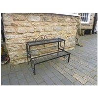 Poppy Forge 2 Tier Garden Pot Stand - Steel - L43.2 x W82.5 x H50.8 cm - Black