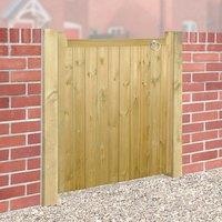 Burbage Iron Craft Drayton Square Top Low Single Gate - Pressure Treated - W750 x H950 mm in Brown