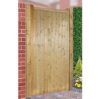 Burbage Iron Craft Drayton Pressure Treated Sq. Top Mid High Single Gate, W1050 x H1500mm in Brown