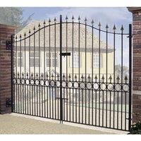Burbage Iron Craft Balmoral Spear Tall Bow Top Double Gate, Fits Gap W2743 x H2082mm in Black