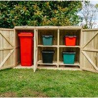 Buttercup Farm Shireburn Bin Store, Fits 1x 180L/240L Wheelie Bins & 4x Boxes in Brown