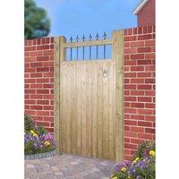 Burbage Iron Craft Hampton Tall Single Garden Gate - Pressure Treated - W750 x H1800 mm in Brown