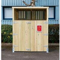 Buttercup Farm Whalley Euro Wheelie Bin Store with Roof, Fits 1x 660L to 1100L Bin in Brown