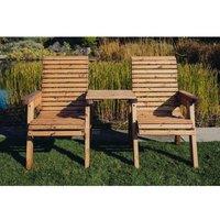 Churnet Valley Garden Furniture Ltd Valley Love Seat Square - Partially Assembled - Set of Cushions Inc in Brown