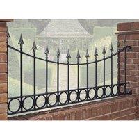 Burbage Iron Craft Balmoral Spear Top Railing Panel w/ Rings, Fits Gap W1830 x H735mm in Black