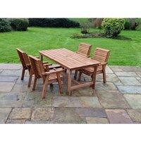 Churnet Valley Garden Furniture Ltd Valley 4XC Table Set - Min. Assembly Required - Set of Cushions Inc in Brown