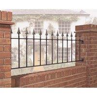 Burbage Iron Craft Balmoral Spear Top Railing Panel Fits Opening, Fits Gap W1830 x H560mm in Black