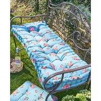 Dibor Vintage Blue Floral Summer Outdoor Garden Bench Cushion L112cm x W44cm | Size: Large