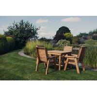 Churnet Valley Garden Furniture Ltd Valley Square 4XC Set - Min. Assembly Required - Set of Cushions Inc in Brown