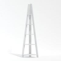 Lemon Pavilion Furniture Tiva Corner Ladder Shelving - MDF - L38.6 x W38.6 x H175.4 cm - White | Size: 1 Pack