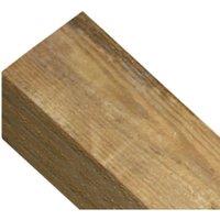 Burbage Iron Craft Square Top Post - Pressure Treated Redwood - L100 x W100 x H1650 mm in Brown