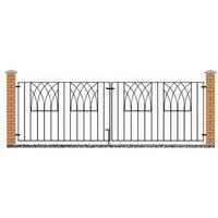 Burbage Iron Craft Abbey Modern Double Driveway Gate - Fits Gap of 2755 mm x 812 mm High in Black