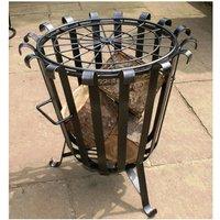 Poppyforge Garden Brazier, Fire Basket - Solid Steel - L50.8 x W50.8 x H53.3 cm in Black