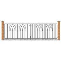 Burbage Iron Craft Abbey Modern Double Driveway Gate - Fits Gap of 3095 mm x 812 mm High in Black