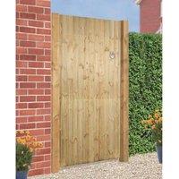 Burbage Iron Craft Carlton Square Top Single Gate - Pressure Treated - W750 x H1800 mm in Brown