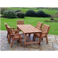 Churnet Valley Garden Furniture Ltd Valley 5 Seat Set 5XC Table - Timber - Minimal Assembly Required in Brown