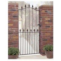 Burbage Iron Craft Saxon Spear Top Tall Bow Top Single Gate, Fits Gap - W714 x H1964 mm in Black