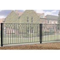 Burbage Iron Craft Abbey Modern Fence Panel - Steel - Fits Gap of 1830 mm x 812 mm High in Black