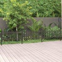 Berkfield Home Picket Fence with Posts 3 pcs WPC 614x80 cm in Grey